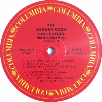 LP Johnny Cash:  His Greatest Hits, Volume II