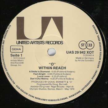 LP A Band Called "O": Within Reach