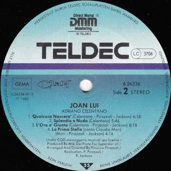 LP Adriano Celentano: Joan Lui (Soundtrack)