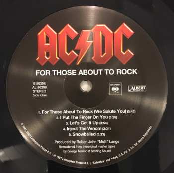 LP AC/DC: For Those About To Rock We Salute You