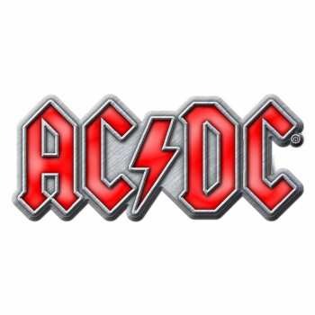 Merch AC/DC: Button Red Logo Ac/dc Stahl