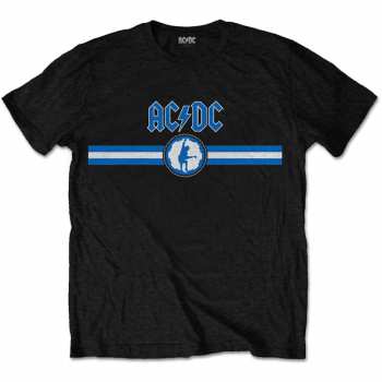 Merch AC/DC: T-Shirt Blue Logo Ac/dc & Stripe 