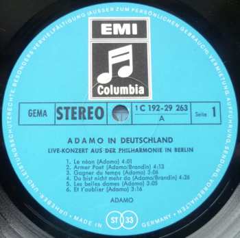 2LP/Box Set Adamo: Adamo In Deutschland (Live-Konzert Aus Der Philharmonie In Berlin)