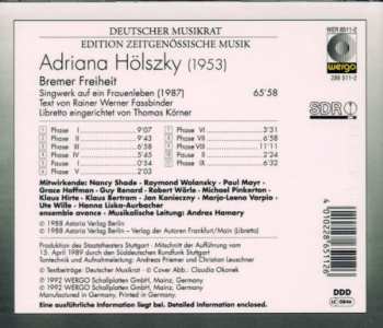 CD Adriana Hölszky: Bremer Freiheit