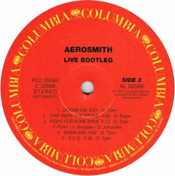 2LP Aerosmith: Live! Bootleg