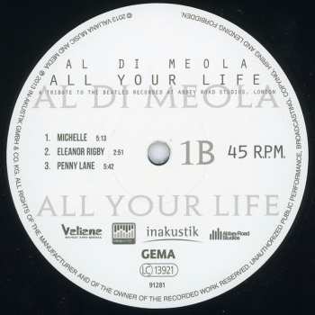 2LP Al Di Meola: All Your Life - A Tribute To The Beatles Recorded At Abbey Road Studios, London