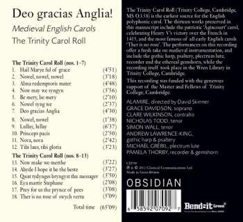CD Andrew Lawrence-King: Deo Gracias Anglia! - Medieval English Carols - The Trinity Carol Roll