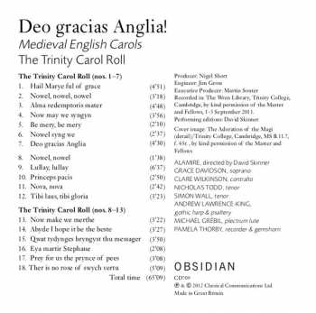 CD Andrew Lawrence-King: Deo Gracias Anglia! - Medieval English Carols - The Trinity Carol Roll