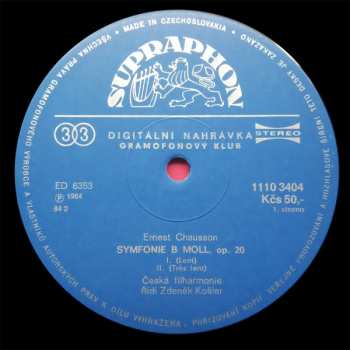 LP The Czech Philharmonic Orchestra: Le Festin De L’araignee / Symphonie