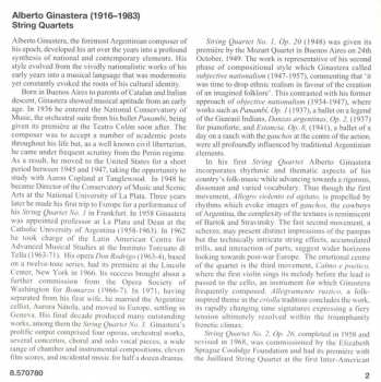 CD Alberto Ginastera: String Quartets (Complete)