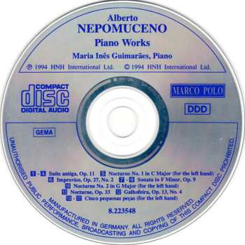 CD Alberto Nepomuceno: Piano Works