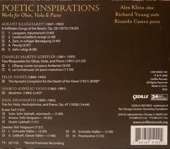 CD Alex Klein: Poetic Inspirations: Works For Oboe, Violin And Piano