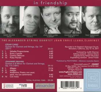 CD Johannes Brahms: In Friendship (The Clarinet Quintets)
