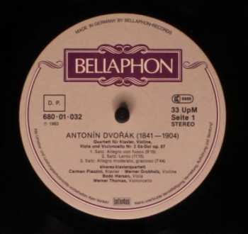 LP Álvarez Klavierquartett: Dvorák/Turina Klavierquartette