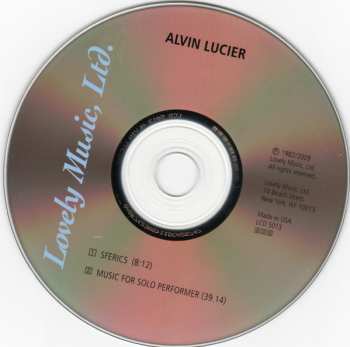 CD Alvin Lucier: Sferics / Music For Solo Performer