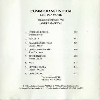 CD André Gagnon: Comme Dans Un Film