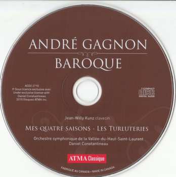 CD André Gagnon: Baroque: Mes Quatre Saisons - Les Turluteries 