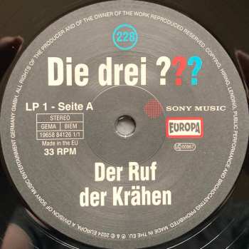 2LP André Minninger: Die Drei ??? 228 - Der Ruf Der Krähen