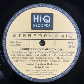 LP The London Symphony Orchestra: Andre Previn's Music Night