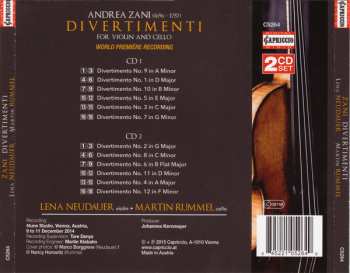 2CD Andrea Zani: Divertimenti For Violin And Cello