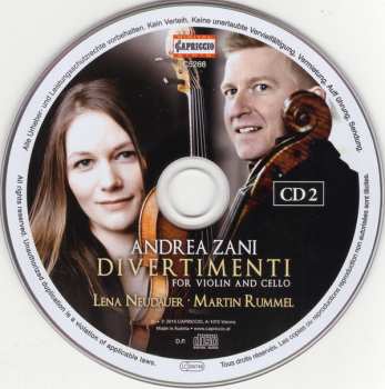 2CD Andrea Zani: Divertimenti For Violin And Cello