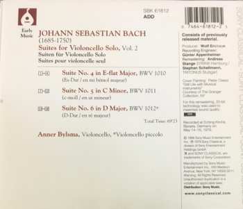 CD Johann Sebastian Bach: The Cello Suites, Vol. 2, Nos. 4, 5 & 6