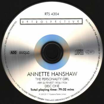2CD Annette Hanshaw: The Personality Girl