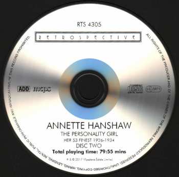 2CD Annette Hanshaw: The Personality Girl