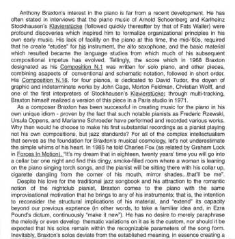 2CD Anthony Braxton: Knitting Factory (Piano/Quartet) 1994, Vol. 1