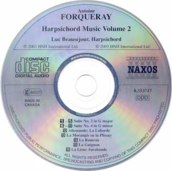 CD Antoine Forqueray: Harpsichord Music Volume 2