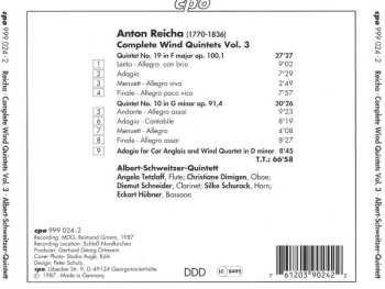 CD Anton Reicha: Sämtliche Bläserquintette Vol. 3