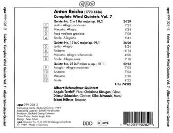 CD Anton Reicha: Sämtliche Bläserquintette Vol. 7