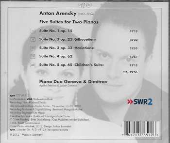 CD Anton Stepanovich Arensky: Five Suites For Two Pianos
