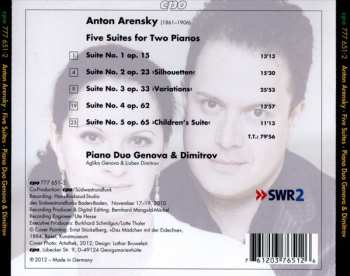 CD Anton Stepanovich Arensky: Five Suites For Two Pianos