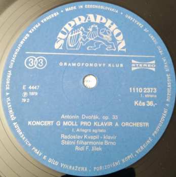 LP Antonín Dvořák: Koncert G Moll Pro Klavír A Orchestr