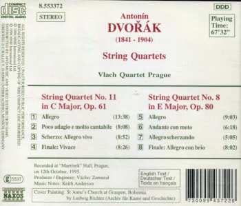 CD Antonín Dvořák: String Quartets Nos. 8, Op. 80 And 11, Op. 61