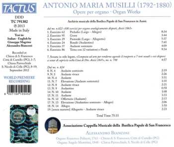 CD Antonio Maria Musilli: Opere Per Organo - Organ Works