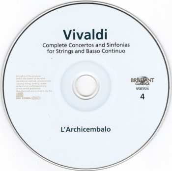 4CD/Box Set Antonio Vivaldi: Complete Concertos And Sinfonias For Strings And Basso Continuo