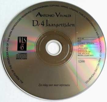 CD Antonio Vivaldi: De 4 Jaargetijden