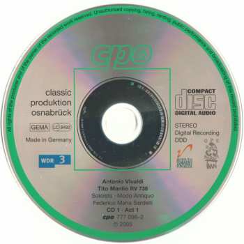 3CD/Box Set Antonio Vivaldi: Tito Manlio