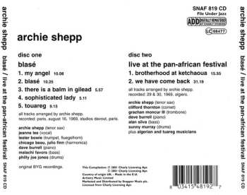 LP Archie Shepp: Live At The Pan-african Festival