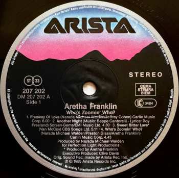 LP Aretha Franklin: Who's Zoomin' Who?