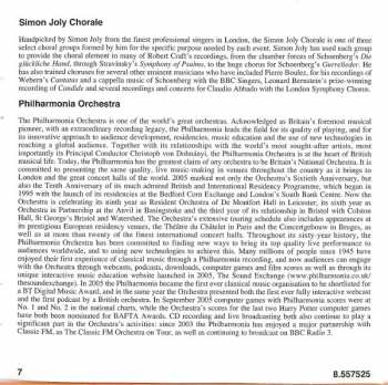 CD Philharmonia Orchestra: Six Songs For Soprano And Orchestra