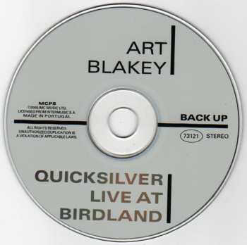 CD Art Blakey Quintet: Quicksilver Live At Birdland, NYC