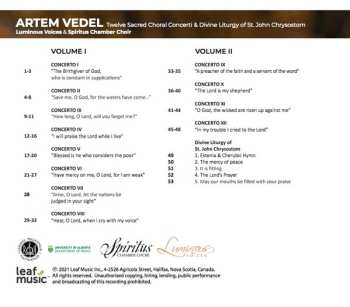 2CD Artemi Vedel: Twelve Sacred Choral Concerti & Divine Liturgy Of St. John Chrysostom