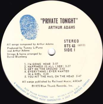 LP Arthur Adams: It's Private Tonight