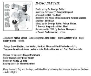 2CD Arthur Blythe: Da-Da / Basic Blythe