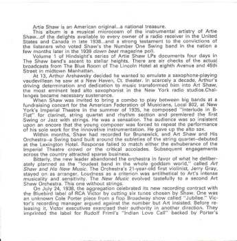 CD Artie Shaw And His Orchestra: The Uncollected Artie Shaw, Vol. 1, 1938