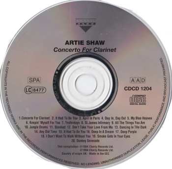 CD Artie Shaw: Concerto for Clarinet