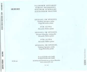CD Arvo Pärt: Alina